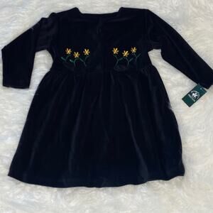 Beverley Hills Polo Club Black Velvet Dress 4T NWT